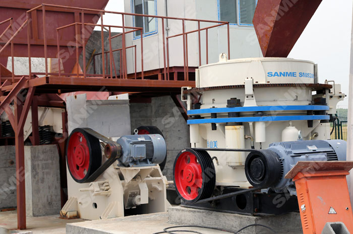 天津时产150吨花岗岩破碎生产线