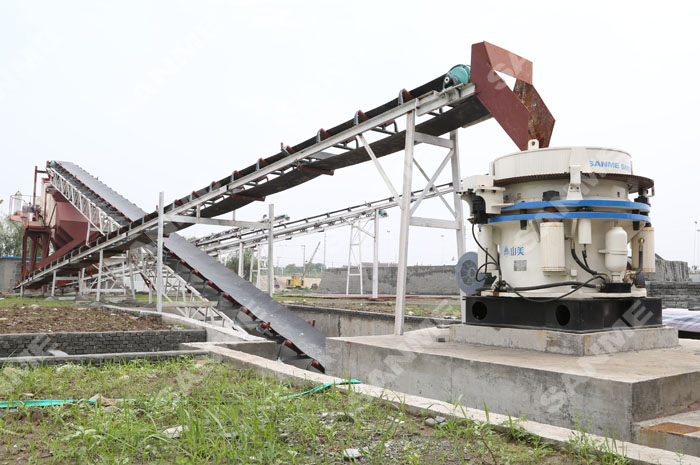 天津时产150吨花岗岩破碎生产线