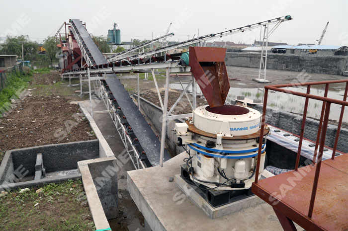 天津时产150吨花岗岩破碎生产线