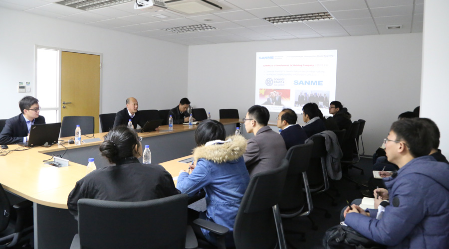 中日建筑废弃物资源化处理合作项目成员单位日本东京大学和同济大学有关研究人员到益达注册参观交流