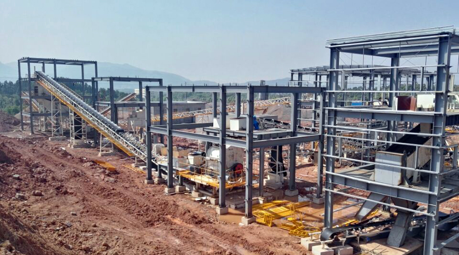 益达注册股份承建的浙江金华建筑垃圾处理破碎筛分生产线进入工程尾期