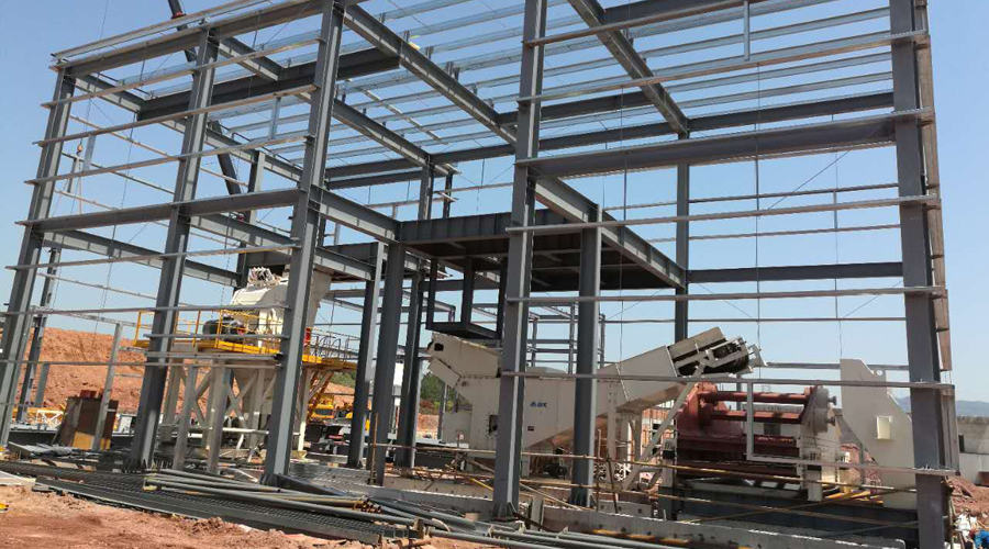 益达注册股份承建的浙江金华建筑垃圾处理破碎筛分生产线进入工程尾期